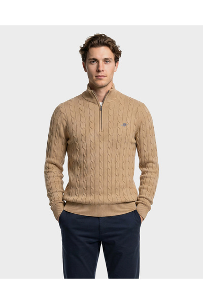 Gant Erkek Krem Regular Fit Örgü Kazak