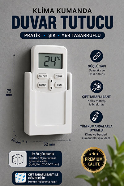 TUTACENTER Klima Için Uzaktan Kumanda Duvara Montaj Aparatı Tutucu