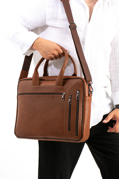 NahitaTyana Genuine Leather Laptop and Briefcase Bag with Multiple Compartmen...