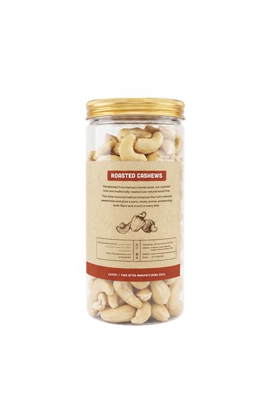 The Caphe Vietnam Premium Cashew Nuts 500g | Unsalted & Skinless Roasted Cashews | Vietnamese Cashews | Healthy Snack