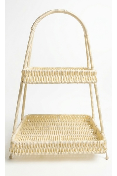 Betilda Home Rattan Görünümlü 2 Katlı Dekoratif Organizer Sepet