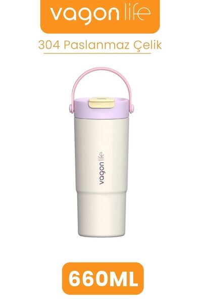 Vagonlife Isı Yalıtımlı Krem Termos 660 ML