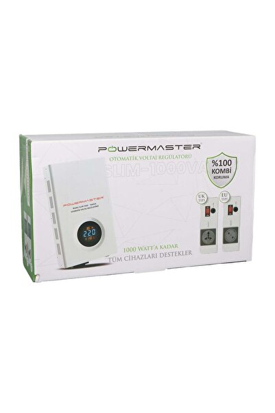 Powermaster SLIM-1000 Otomatik 1000 Watt Voltaj Kombi Regülatörü