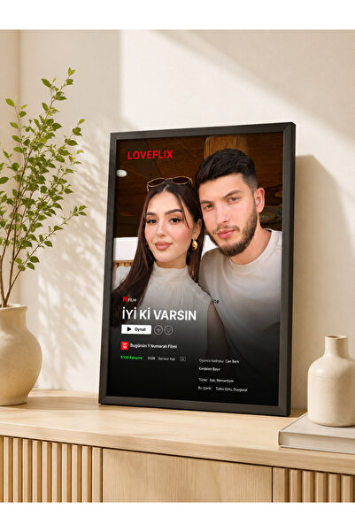BLC Studio Kişiye Özel Netflix Film Posteri Tasarım Tablo - Sevgililer Günü H...