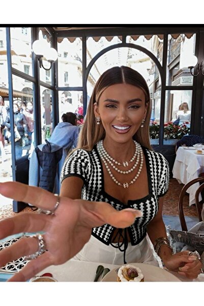 MİNEL ALA MODA TRİKO MARKA MUADİLİ CROP ÖRGÜ GÖRÜNÜMLÜ BÜSTİYER