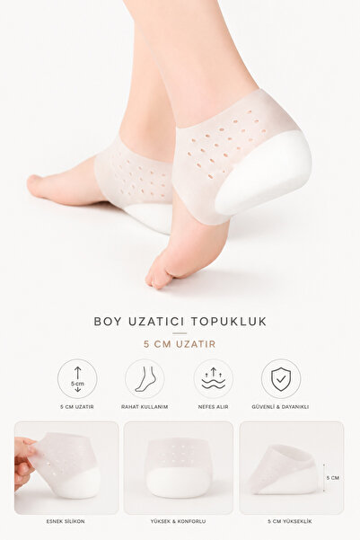 kırmed Boy Uzatıcı Tabanlık Topukluk Silikon Tabanlık, Gizli Silikon Topuk Ya...