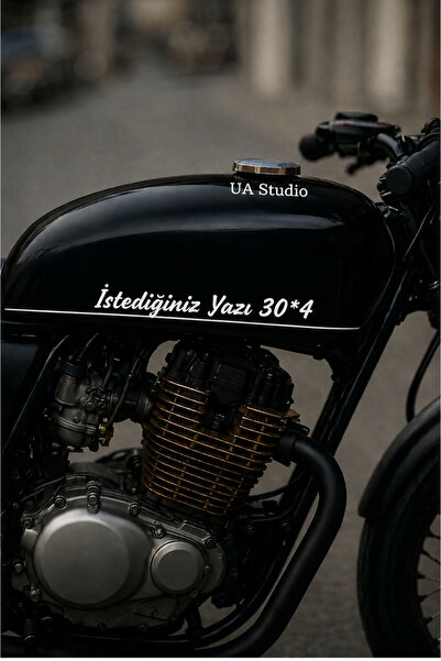 UA Studio Motorsiklet deposu yazı Sticker 30*3 beyaz araç oto motorsiklet uyumlu