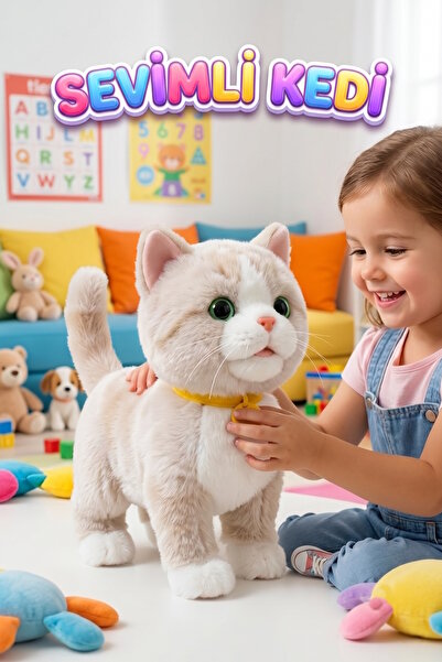 Tıfıl Toys Sevimli Kedi Uzaktan Kumandalı Sesli Miyavlıyan Dil Çıkaran 5 Fonk...