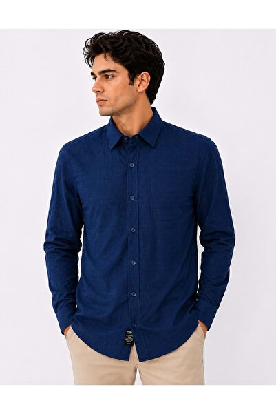 Mavi M0211939 Cotton Shirt Men's Shirt Dark Blue