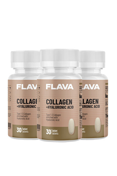 FLAVA Collagen + Hyaluronic Acid - 30 Tablet X 3 Adet