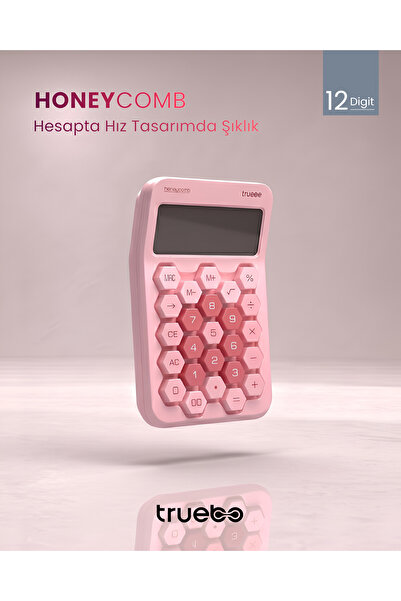 truebo HoneyComb Pembe Renkli Hesap Makinesi