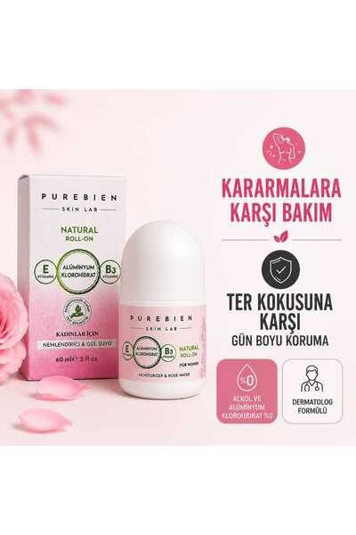 purebien skin lab Doğal Kadın Roll On Deodorant Dermatolog Onaylı Koltuk Altı...
