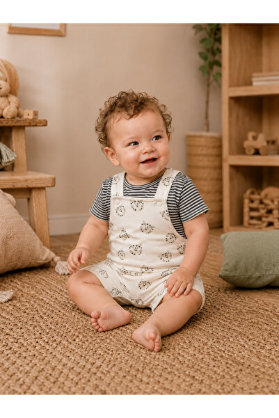 Baby Fou Baby Boy T-Shirt Salopet 2-Piece Set 100% Cotton