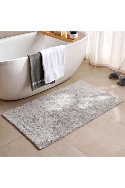 PAN HOME سجادة حمام منقوشة قابلة للعكس من أفينيو مقاس 55×85 سم - رمادي فاتح