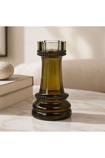 PAN HOME Regina Resin Rook Chess Sculpture 10.5x10.5x20.1cm - Green