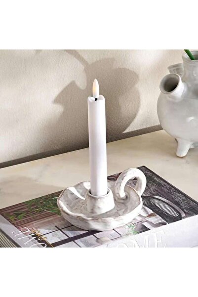 PAN HOME Nigel Ceramic Taper Candle Holder 13x10.5x4.5cm - Grey
