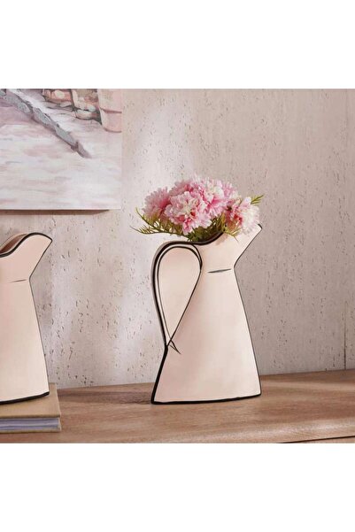 PAN HOME مزهرية بريتاني تيراكوتا 20.7×6×29.2 سم - لون أبيض فاتح