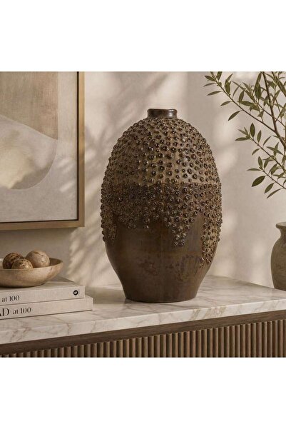 PAN HOME Nebula Ceramic Gourd Vase 32x32x55cm - Brown