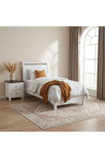 PAN HOME Enstatite Single Bed-90x190 Cm-white