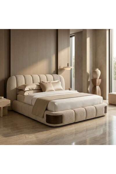 PAN HOME سرير نيكو كينج 180x200 سم - رمادي