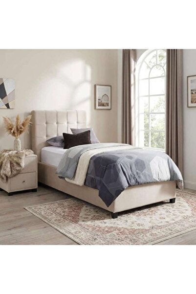 PAN HOME هيرمونيا هيدبورد مخمل بيج L-90: ارتفاع 125 سم