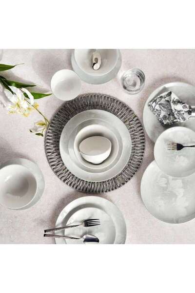 PAN HOME Corylus 20-piece Porcelain Dinner Set -grey