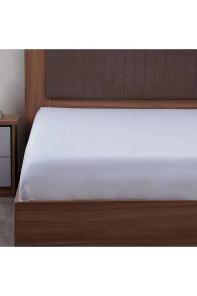 PAN HOME ملاءة سرير إنديلجنس مقاس 160x200+33 سم - أبيض