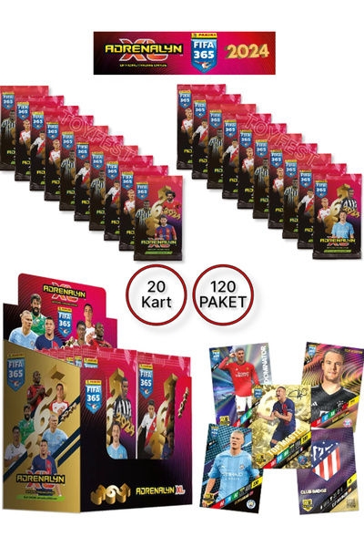 TOYFEST بطاقات بانيني أدرينالين فيفا 365 - 2024 الرسمية للاعبي كرة القدم (20 ...