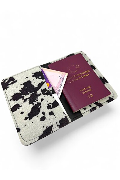 rawlab Cow Print Pasaport Kılıfı & Kartlık Unisex Seyehat Cüzdanı