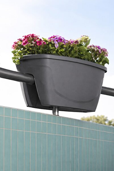 SERİNOVA Zs02 Zümrüt Saksı 15.5 Litre Antrasit