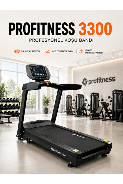 Profitness 3300 Profesyonel Koşu Bandı 5.0 HP AC Motorlu, %20 Otomatik Eğimli...