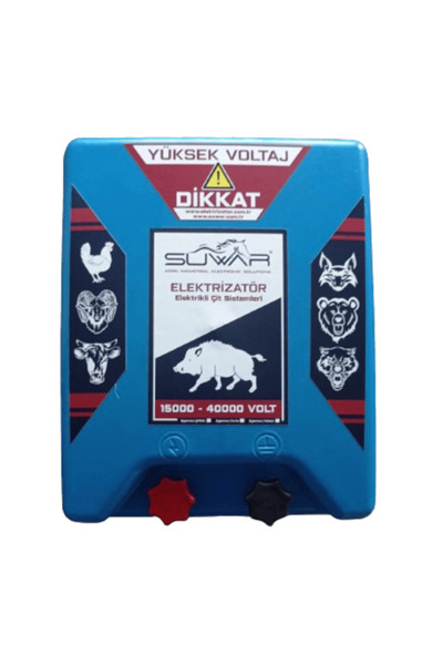 SUWAR Sensörlü Elektrikli Çit Makinası 8 Joule Domuz İnek Koyun Keçi Yaban Ha...