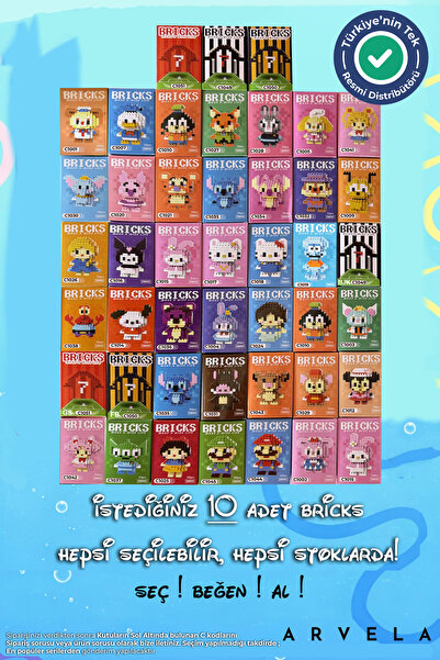 Arvela 10 Adet Bricks Marka Tamamı Seçmeli Mini Blok Seti - 10lu - Sen Ne Seç...