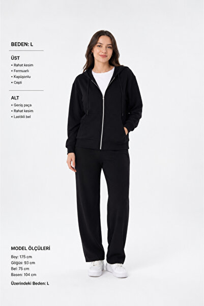 Gülmina Moda Γυναικείο σετ με φερμουάρ και κουκούλα, άνετο και πλήρως εφαρμοστό