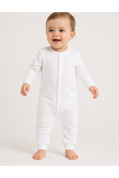 OrganicKid Basic Unisex Bebek Nakışlı Tulum