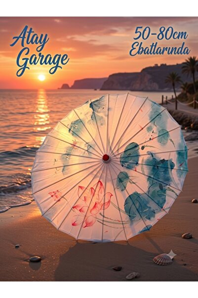 Atay Garage Geleneksel Japon Tarzı Kiraz Çiçeği (Sakura) Desenli Bez Kumaş Şe...