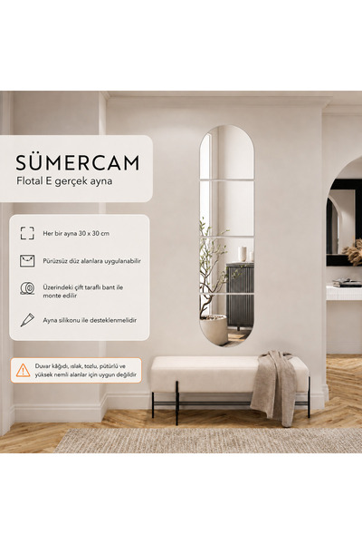 sümercam SÜMERCAM OVAL 4'LÜ AYNA DEKOR BOY AYNASI