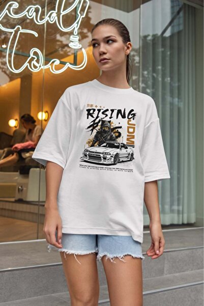 buzagi tasarım ürünleri Urban Oversize Unisex White T-Shirt