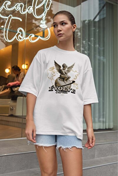 buzagi tasarım ürünleri تي شيرت أبيض للجنسين من Urban Oversize Mold