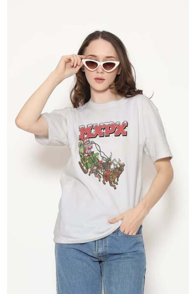 buzagi tasarım ürünleri Mxpx Regular Fit Unisex White T-Shirt