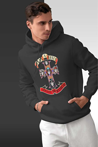 buzagi tasarım ürünleri Guns'N Roses Oversize Hooded Unisex Sweatshirt
