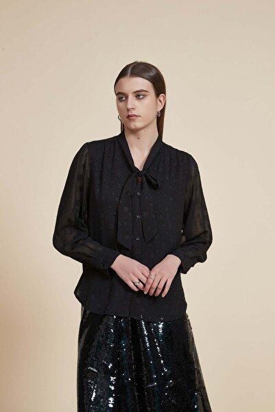 Yola Long Sleeve Polka Dot Top With Waist Length