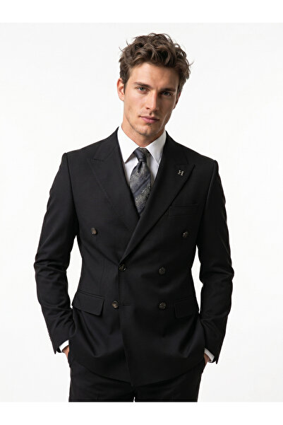 HERMOSE Signature |   Onyx Black Double Breasted Suit