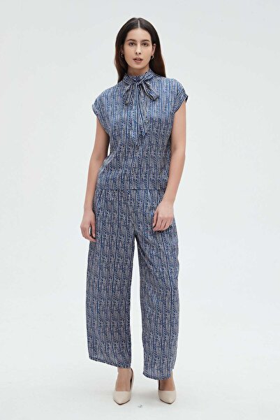 Nichii Women's Long Printed Pants with Wide Legs