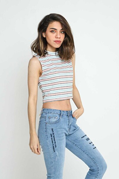 Kitschen Striped Cropped Top
