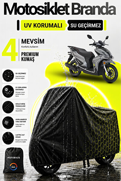 Motobros Motorcycle Tarpaulin Kanuni Resa Black Waterproof and Durable (Thick...