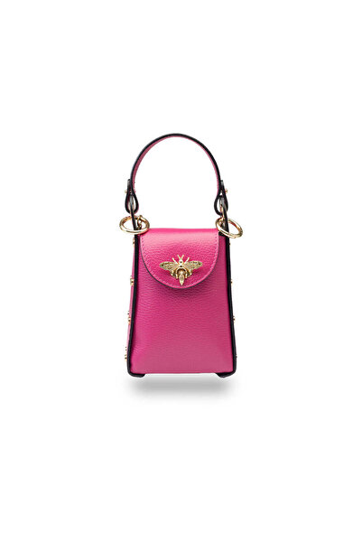 TORO NERO Geantă de damă din piele naturală fuchsia Sofi