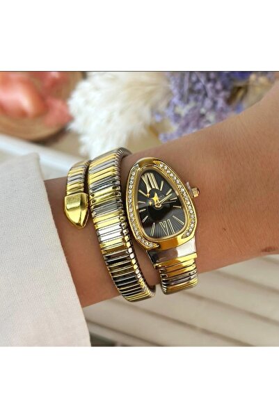 SKMİ Polo White Snake Model, Women's Watch with Storage