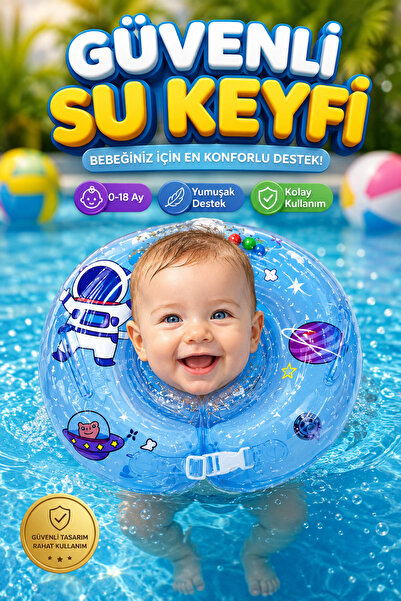 viyol marketim Bebek Boyun Simidi 40 Cm 0-18 Ay Uyumlu Yüzme Simidi
