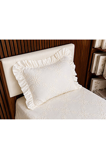Jolie Maison Floral Ruffled Single Bedspread 180 X 250 Boxed